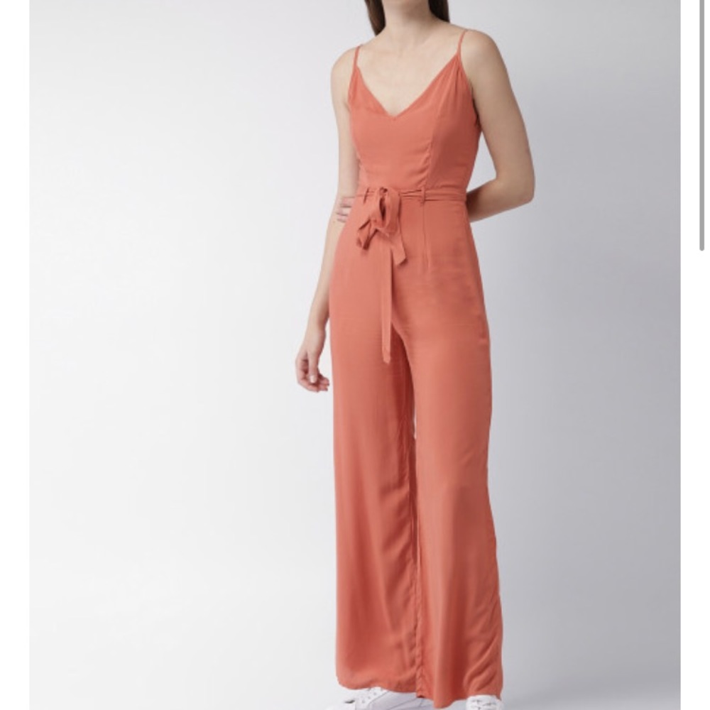 Salmon Pink Jumper w/belt Jumpsuit, Small/ Medium